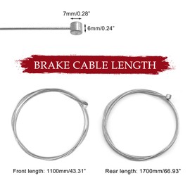 Quacc 1 Set Bicycle Brake Cables Universal Bicycle Before and After Brake Cable Bike Brake Cable for Road Bikes and Mountain Bikes (Silver)