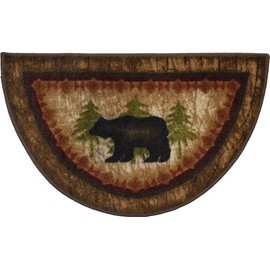 Cozy Cabin CC5275 Birch Bear Non Skid Rug 19"x31" Wedge Brown