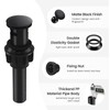 RUITHOE Matte Black Bathroom Sink Drain with Overflow, Bathroom Sink