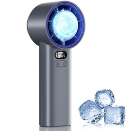 HandFan 5200mAh High Speed Handheld Turbo Fan, 13000 RPM Powerful Cooling Ice Fan, Portable Mini Fans Rechargeable, 100 Speeds Adjustable, for Summer Beach Travel Concerts, Gifts for Women(Gray)