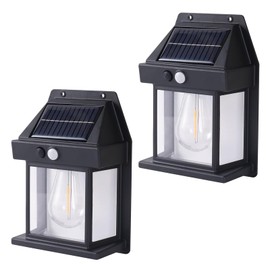 Solar Lights Outdoor,Wall Waterproof Lanterns with 3 Modes & Motion Sensor,Wireless Hang in Gardens,Villas,Parks and Other Landscapes