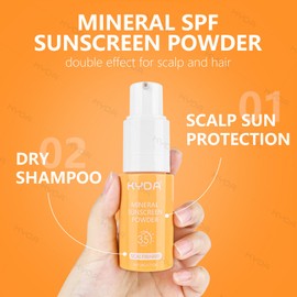 KYDA Mineral Dry Shampoo Powder, SPF 35 PA++ Scalp Sunscreen for Scalp and Hair, Lightweight Non-Greasy, for All Hair Colors and Types, #01, 0.71 Oz.