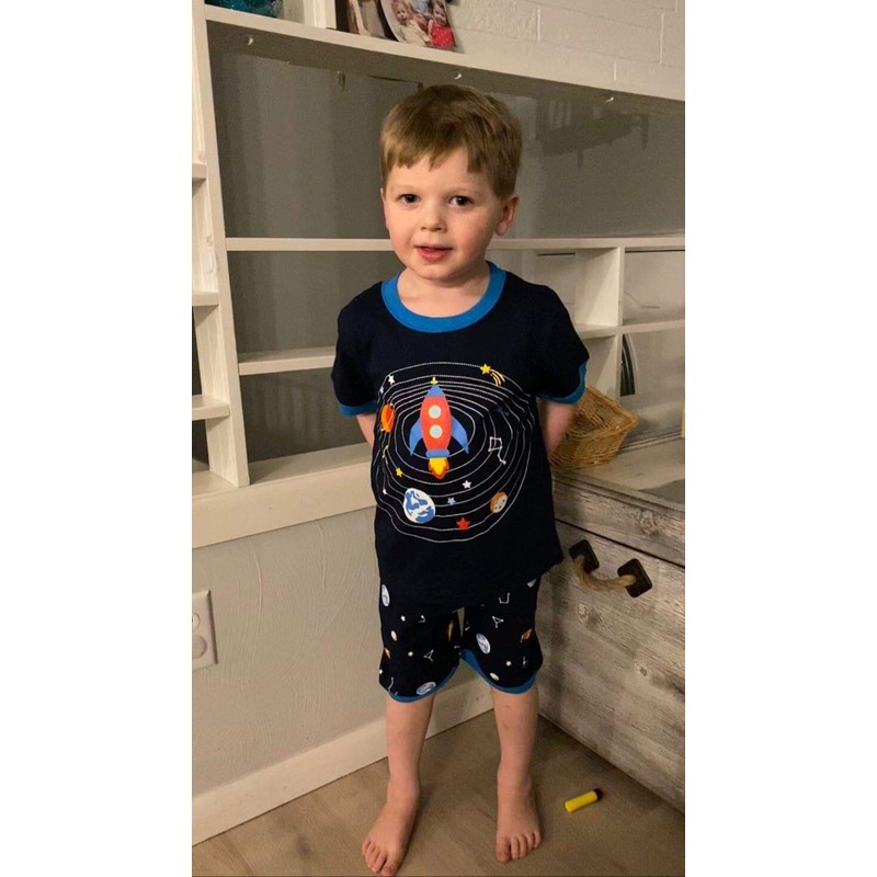 Akyzic Boys Space Pajamas 100% Cotton Rocket Pj 2 Piece