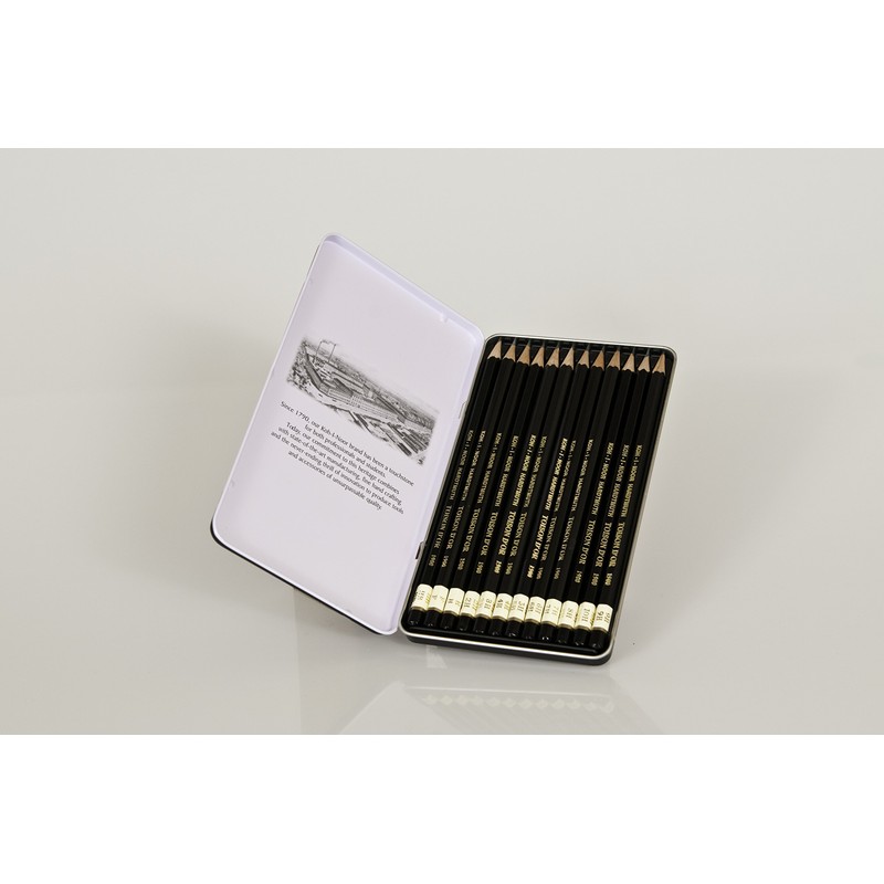 Koh-I-Noor 1502/1 Technic Pencil Grades HB-10H (Set), Wood Black, 15