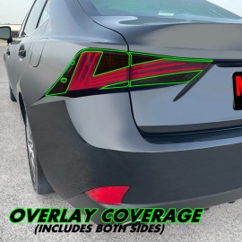 MotorSkinz FOR 2017-2020 Lexus IS Tail Light Cutout SMOKE Precut Vinyl Tint Overlays
