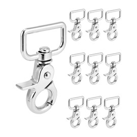 QWORK Swivel Snap Hooks, 10 Pack Heavy Duty Trigger Snaps, Nickel Plated Eye Closure Spring Hook