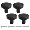 AUTUUCKEE 4 Pcs Black Drawer Knobs, Black Cupboard Knobs Aluminium