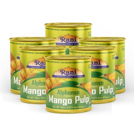 Rani Mango Pulp Puree (Makes Mango Lassi Shakes) Alphonso Sweetened 30oz (1.875lbs) 850g Pack of 6 ~ Kosher | All Natural | NON-GMO | Vegan | No colors | Gluten Friendly | Indian Origin