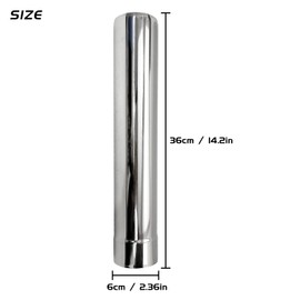 TAISOCA 2.36 inch Stainless Steel Stove Pipe, 2 pcs, 14.2 inch/36cm, Straight, Thickened Wall, High-Temperature Resistant, Corrosion-Resistant, Easy to Install, For Camping Stove Smoke Exhaust