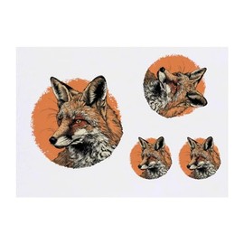 Azeeda 4 x 'Fuchs Porträt' Temporäre Tattoos - Wasserfest, Hautfreundlich & Ungiftig · Transfers in Verschiedenen Größen (TO00070668)