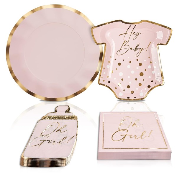 Sophistiplate Baby Shower Paper Table Setting, Elegant Disposable Paper Plates,