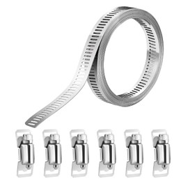 hannger® Hose Clips Set, 2.5M DIY Large Hose Clamp Worm Drive Hose Clamps Adjustable Jubilee Clips Assorted with Screw Clamp 6 Pcs for Radiator | Automotive | Mechanical Plumbing | Tube and Fuel Line