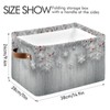 Foldable Storage Basket, Cube Organizer Bins Silver Christmas Tree Snowflake