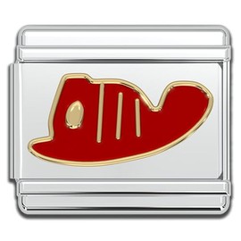 Fablinks Italian Bracelet Charms, 9mm Stainless Steel Charm Link for Women, Modular Jewelry Links for Men (Fireman hat)