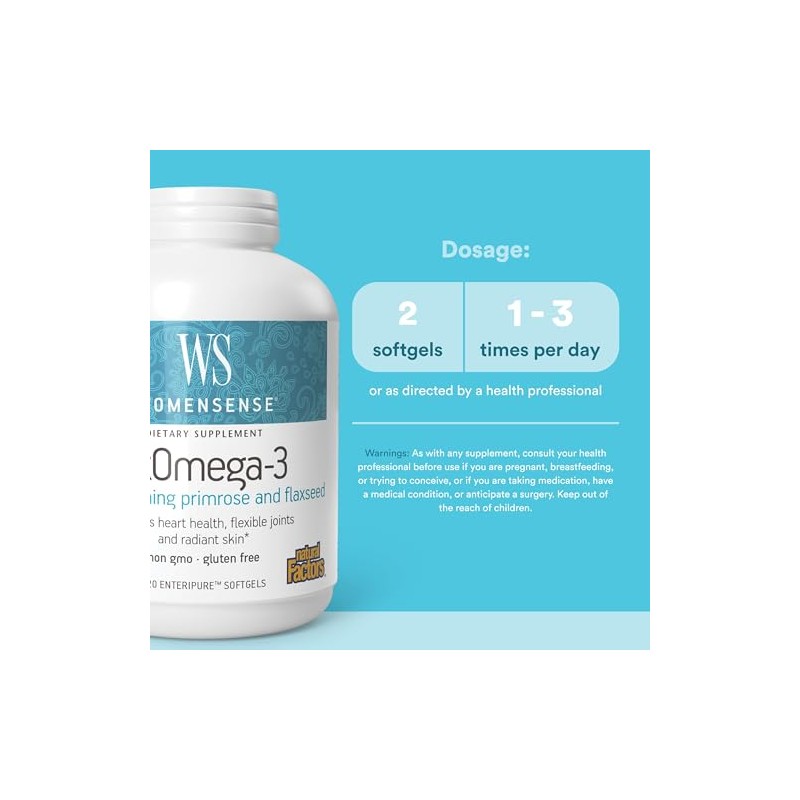 Natural Factors RxOmega-3 Factors, Women's Blend 120 Softgels