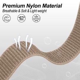 Koazon Hook and Loop Nylon Watchband Compatible with Garmin Venu 3s/2s/Forerunner265s/255s,18mm Soft Elastic Lightweiht Sport Adjustable Replacement Strap for Garmin Vivoactive 4S Women Men