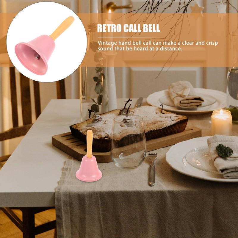 MAGICLULU 1Pcs Xmas Hand Call Bell Handbell with Wooden Handle
