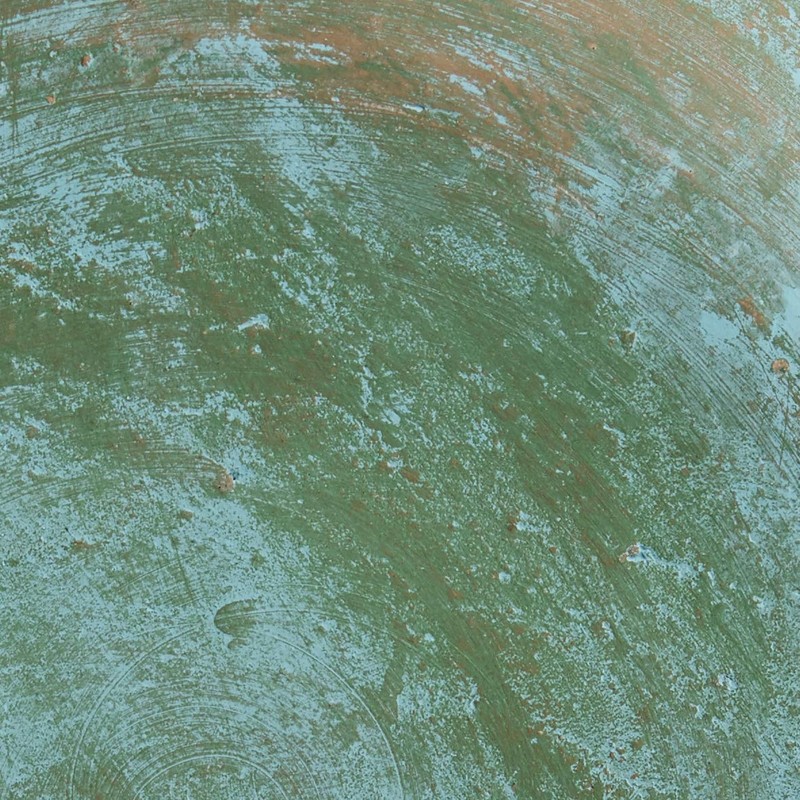 Ancient Graffiti Ceramic Teal Round Hanging Bird Bath