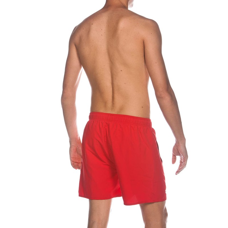 arena Men's Fundamentals Logo Beach Short, Red/White, Medium