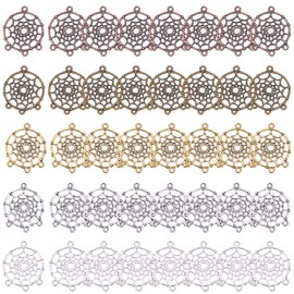 SUNNYCLUE 40Pcs 5 Color Dream Catcher Connectors Charms Pendants 34x28mm Tibetan Style Chandelier Components Links for DIY Dangle Earring Making Jewelry Charms Craft Making Adult Women