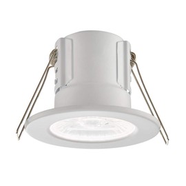 Saxby 74708 ShieldECO IP65 Fire Rated 8.5W 4000K LED Dimmable Bathroom Downlight Matt White