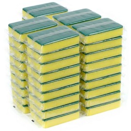 50 Pack Individually Wrapped Sponges, Kitchen Dishwashing Sponge Bulk, Non Scratch Dishes Scouring Pad Dishcloth, Odor-Free Sponge Wipes for Household Cleaning Dishes Travel Apartments