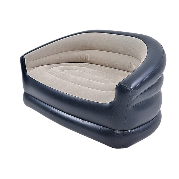Folding Portable Inflatable Double Sofa, Lazy Flocking Two-Seater Lounge Chair