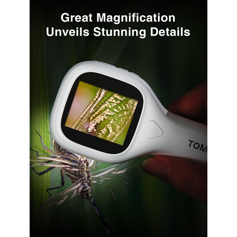 TOMLOV P10 Evo Handheld Microscope for Kids, 20X Portable Insects