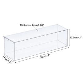 MECCANIXITY Acrylic Display Case Plastic Box Clear Assemble Dustproof Showcase 14x4.3x4.1 Inch for Collectibles Items