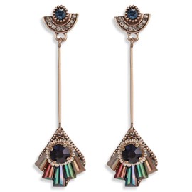 Antique Long Earrings in Vintage Style for Women 925 Sterling Silver Earrings for Girls, Cubic Zirconia Crystal French Antique Earrings, Unusual Earrings Gifts for Women, Silver