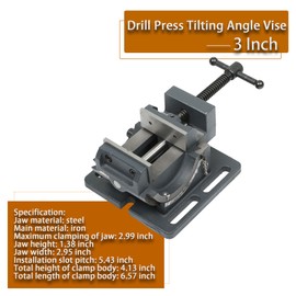 kimllier 3 Inch Cradle Style Drill Clamp Vice 0-90 Degree Swivel Angle Drill Press Vise Cast Iron Drill Press Tilting Angle Vise