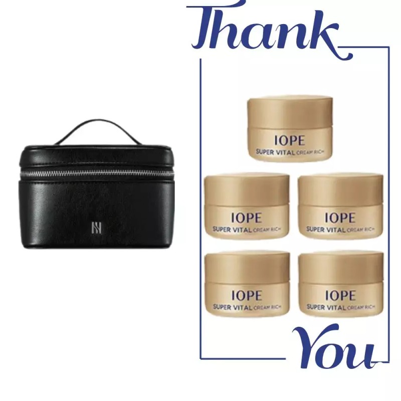 IOPE 홀리데이 에코레더박스백 파우치 + 아이오페 슈퍼바이탈 크림 리치 35ml