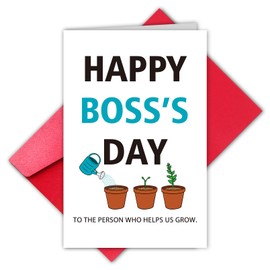 TQDaiker Cute Boss Appreciation Card, Lovely Thank You Card for Him Her, Thank You for Helping Grow Greeting Card for Boss's Day,Boss Coworker Leaving Card, To The Person Who Helps Us Grow,Thick card stock,Envelope Included.