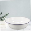 Gogogmee Enamel Footbath Foot Soaking Basin Camping Basin Enamel Bowl