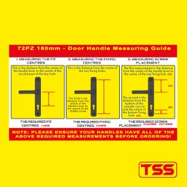 TSS UPVC Door Handle Set, 72mm PZ (Centres), Lever/Lever, Screw to Screw 180mm with Backplate 210mm x 32mm - Replacement PVC Door Handle (Silver)
