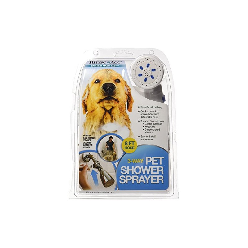 Rinse Ace 3 Way Pet Shower Sprayer with 8 Foot