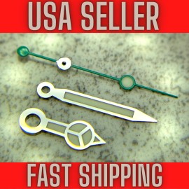 RLSWW Silver/Green "MERC" Hands For Seiko NH35,NH36,7s26,7s36 SKX007 Green luminous