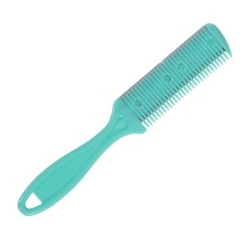 Minkissy Double Side Hair Cutter Comb with Metal Razor Professional Hair Scissors Thinning and Shaping Green
