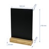 HMF 46452 Acrylic Table Stand Chalkboard with Wooden Base T-Stand