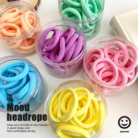 Random Mood 48 lazos de pelo multicolor de calidad para mujeres y niñas, bandas de pelo sin costuras, soportes elásticos para coleta