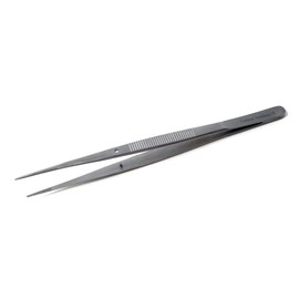 Jewelry Tweezers Stainless Steel 6" with Non-Marring Blunt Serrated Straight Tips With Ridged Handle For Hobby Craft Tools for Jewelry-Making, Soldering, Electronics Repair, Scrapbooking DIY Projects