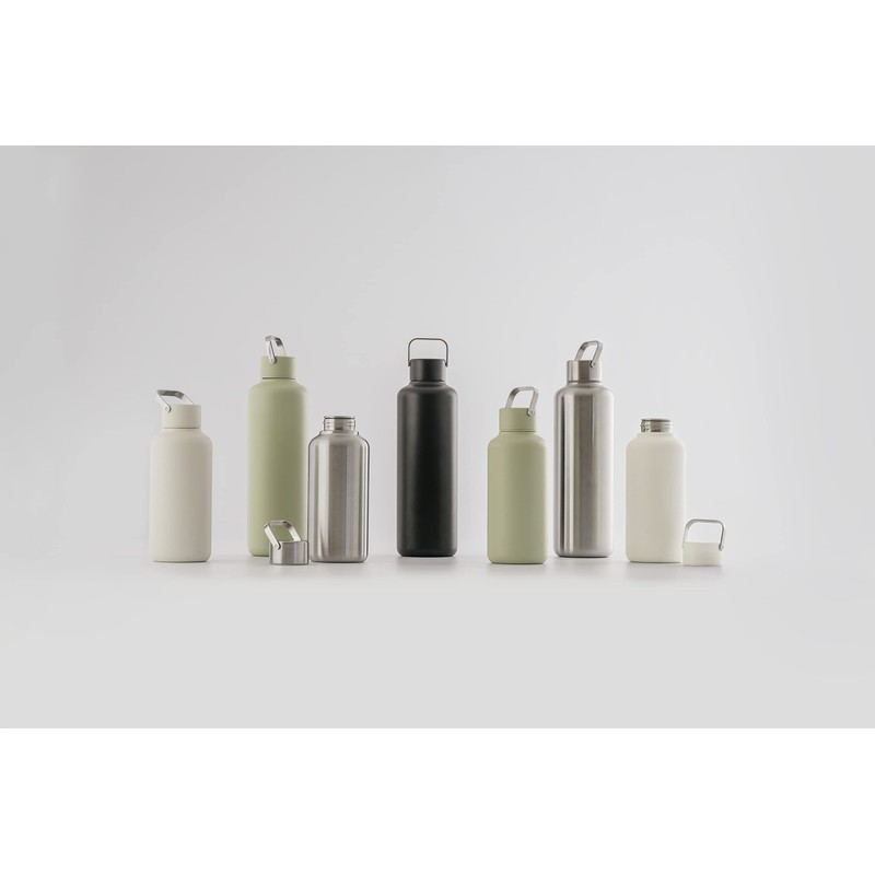 EQUA Timeless Stainless Steel Water Bottle, 600 ml, BPA-Free, Leak-Proof,