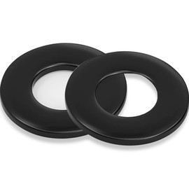 LUPANTER 10# Black Flat Washers 50 Pack Made of 18-8 (304) Stainless Steel Metal Washers for Screws