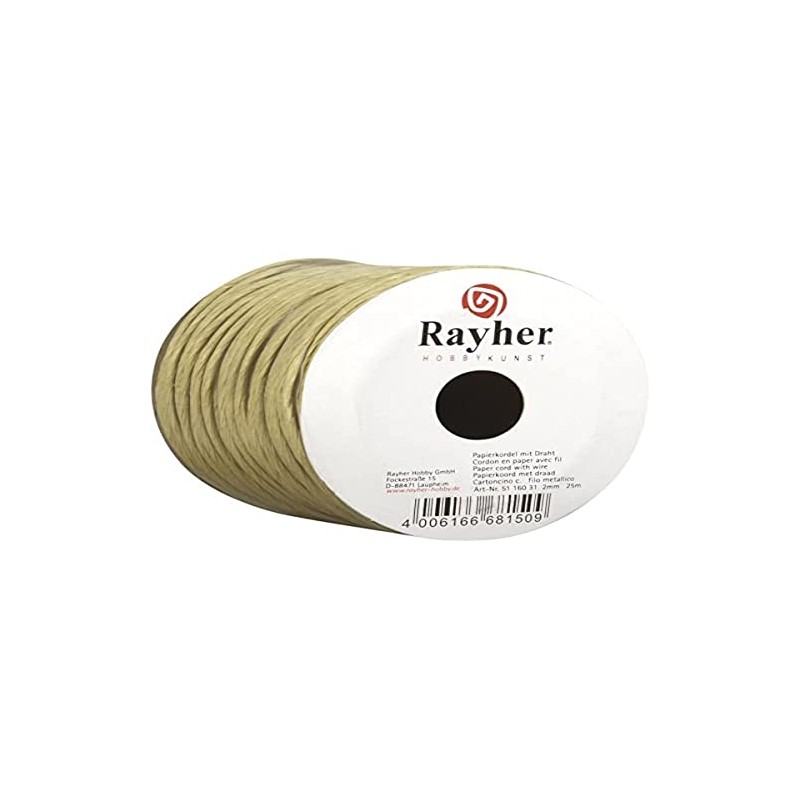 Rayher Hobby Rayher Papierkordel mit Draht, 2 mm ø, Rolle