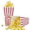 Novelty Place Plastic Red White Striped Classic Popcorn Containers for