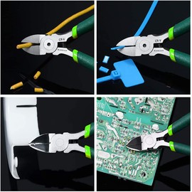 Wire Cutters, 6-inch Ultra-Sharp and Precision Side Cutters, with Longer Flush Blades, Spring-Loaded, Perfect Matte Anti-Slip and Spring Loaded Design