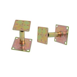 Adjustable Base Plates Brackets Post Holders, Lokatall 2 Pack Heavy Duty Roof Support 55-75mm Elevated Fence Post Base Support Galvanised Steel for Building Roofing Movable Scaffolding