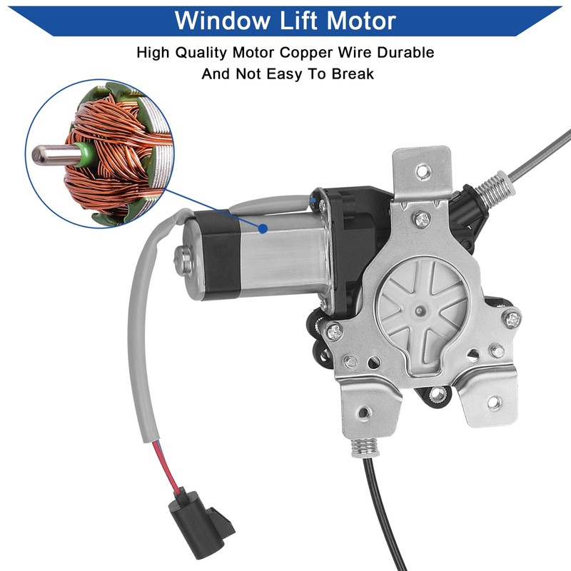 Obaee Rear Right Passenger Side Power Window Regulator with Motor