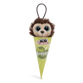 Glubschis School Cone Cuddly Toy Pendant 9 cm, Unicorn Milky Fairy, Dragon McDamon, Parko, Owl Rosina, Twila as Back to School Gift, Key Ring with Large Glitter Eyes (Cliff)