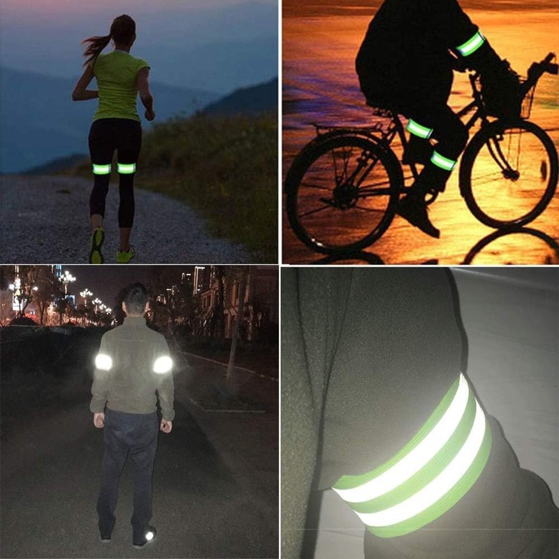 High Visibility Reflective Bands for Wrist Arm Ankle Leg Adjustable